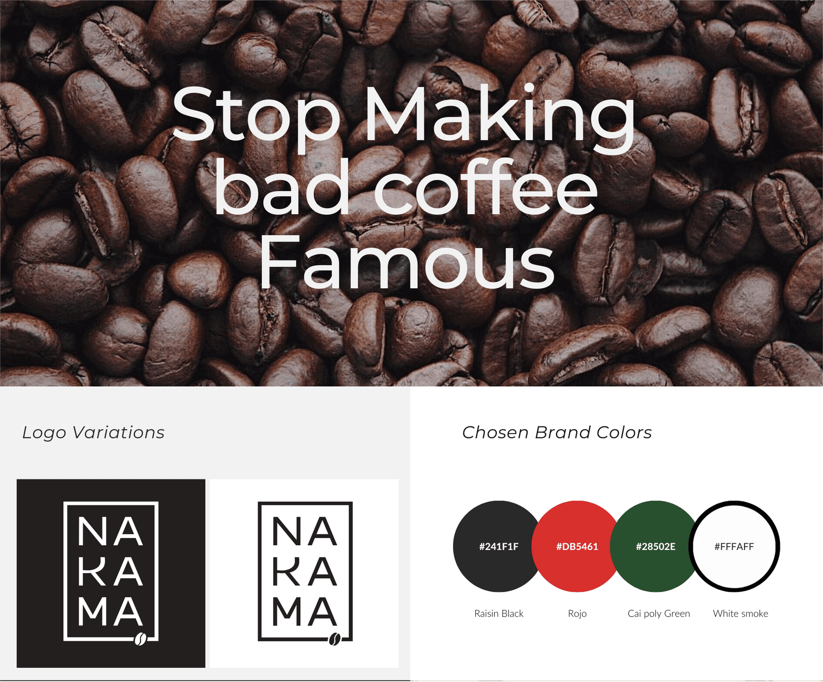 brand Board displaying logos and color paletter
