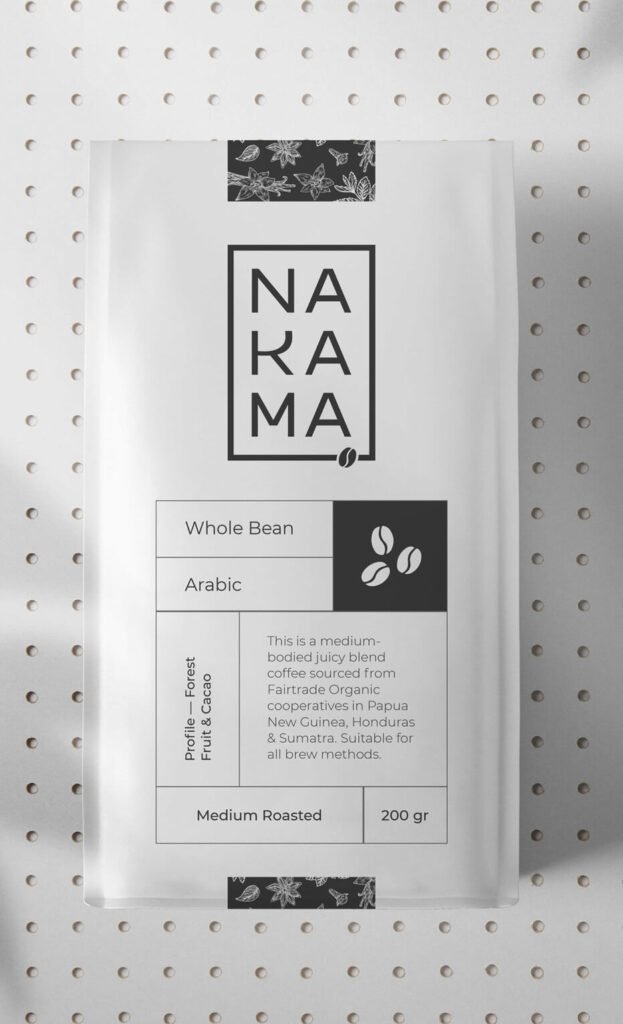 Nakama Coffe Bag with Packaging Label